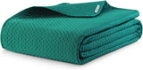 Ameliahome couvre-lit 200X220 Cm couvre-lit vert foncé avec deux côtés en relief Mat Satin Carmen Lits et Couvertures Besuche den AmeliaHome-Store