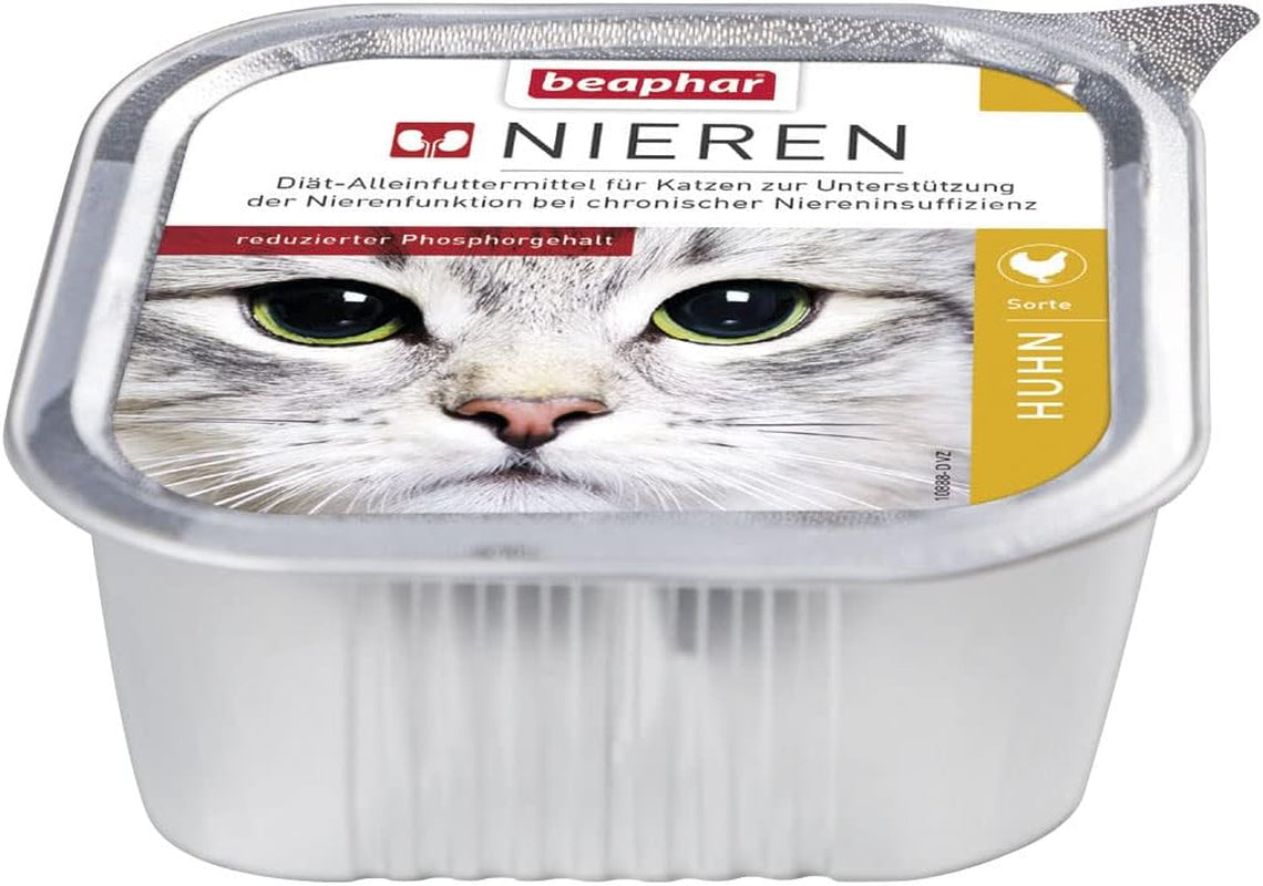 BEAPHAR - Régime rénal au poulet - Aliment complet pour chats souffrant d'insuffisance rénale chronique - Pour soutenir la fonction rénale - 100 g