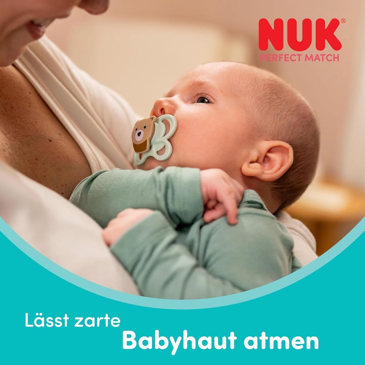 Sucettes NUK Perfect Match Air pour bébés | 0-6 mois | Sucettes orthodontiques qui favorisent la circulation de l'air et préviennent les éruptions cutanées causées par la salive | 95 % d'acceptation par les bébés** | Disney Winnie l'ourson | Paquet de 2