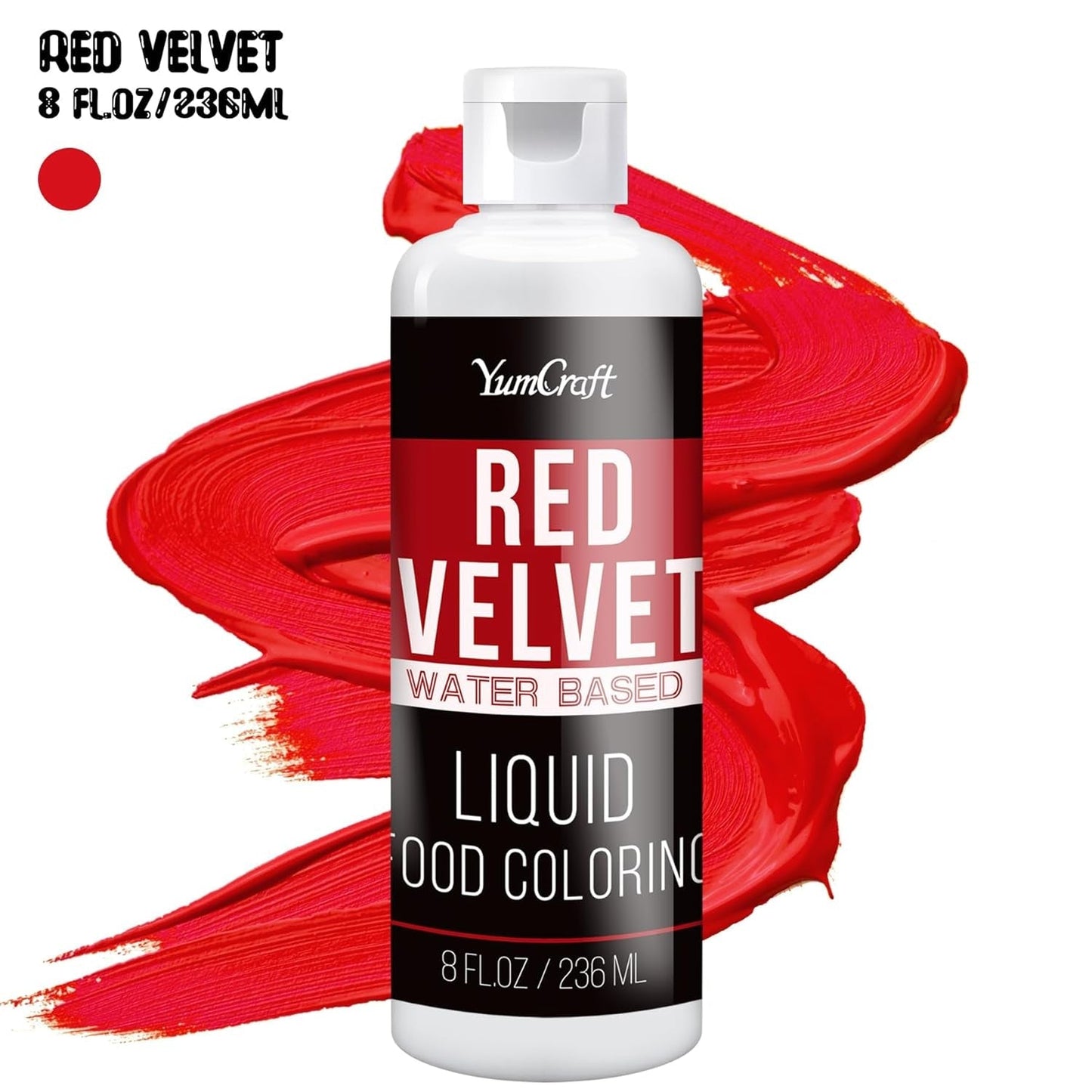 Colorant alimentaire - Colorant alimentaire liquide hautement concentré pour gâteaux, pâtisseries, œufs de Pâques, boissons - Colorant alimentaire sans sucre pour fondant, glaçage, slime, décoration de gâteaux (Velours Rouge, 236 ml)