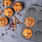 Relaxdays Muffinform, 2Er Set, 12Er Muffinbleche, Antihaftbeschichte, Carbonstahl, Muffins & Cupcakes, Ø 6,5 Cm, Blé, 10030825 Moules et plaques pour pâtisserie Naty Shop