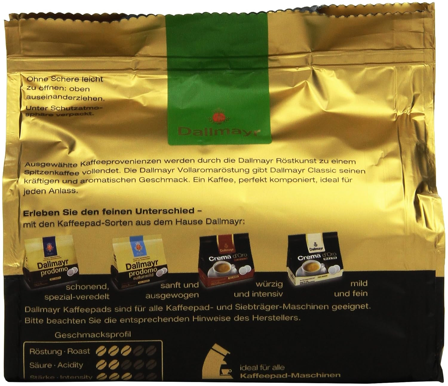 Kaffee Classic Kaffeepads 16 + 2, paquet de 5 (5 x 124 g)