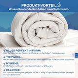 Couette Allnights Couette moyenne 135 x 200 100 % plumes et duvet neufs, hypoallergénique, lavable jusqu'à 60 °C, fabriquée en Allemagne, couettes et couettes blanches Naty Shop