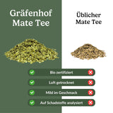 Thé Yerba Mate biologique L'original 1 kg de thé maté en vrac à haute teneur en caféine, non torréfié, séché à l'air, testé en laboratoire, feuilles de maté emballées en Allemagne, qualité supérieure Gräfenhof