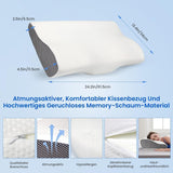 PHYSEN Oreiller orthopédique Oreiller Cervical, Oreiller de Soutien du Cou, Oreiller en Mousse à Mémoire de Forme, Oreiller Ergonomique pour Douleurs Cervicales Oreiller de Couchage Oreiller Anti-Ronflement pour Côtés, Dos et Abdomen (62 * 34 * 11 6.5CM) Oreillers orthopédiques cervicaux Naty Shop