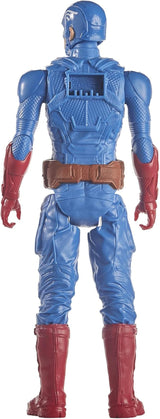 Marvel Avengers Titan Hero Series Blast Gear Figurine d'action Captain America 30 cm Grand jouet pour 4 ans et plus Figurines d'action bleues Naty Shop