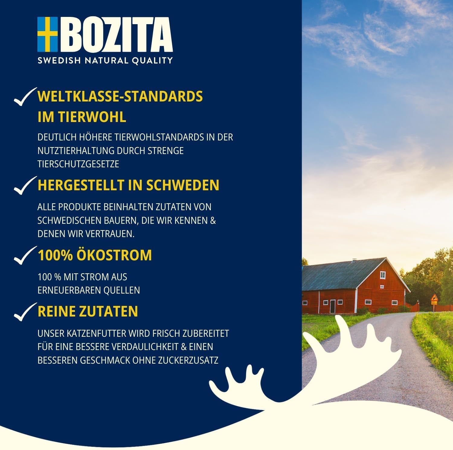 Bozita Pouch Morceaux de nourriture humide en sauce au bœuf - 12 sachets x 85g Nourriture humide pour chat sans céréales ni blé - Nourriture humide pour chat adulte avec 8,5% de protéines et 4,5% de matières grasses