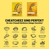 Cultured Foods Vegan 3-er Set Macaroni au fromage végétalien, sauce Gouda, sauce cheddar, Laktosefrei sans gluten MAC & CHEEZ CHEATCHEEZ