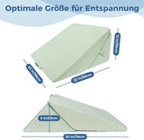 Oreiller compensé réglable pour enfants, oreiller de lecture en mousse haute densité pour lit et canapé, oreiller de tête ergonomique pour l'apnée du reflux du sommeil, oreiller de jambe/oreiller de dos pour jouer et lire (vert)