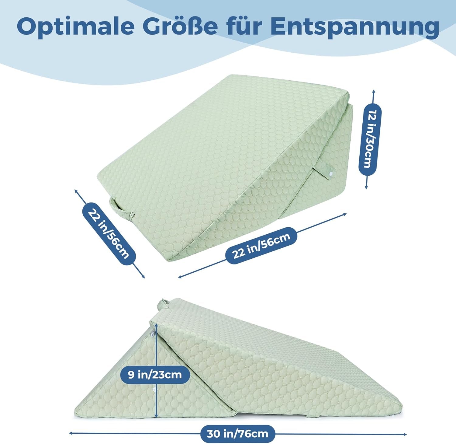 Oreiller compensé réglable pour enfants, oreiller de lecture en mousse haute densité pour lit et canapé, oreiller de tête ergonomique pour l'apnée du reflux du sommeil, oreiller de jambe/oreiller de dos pour jouer et lire (vert)