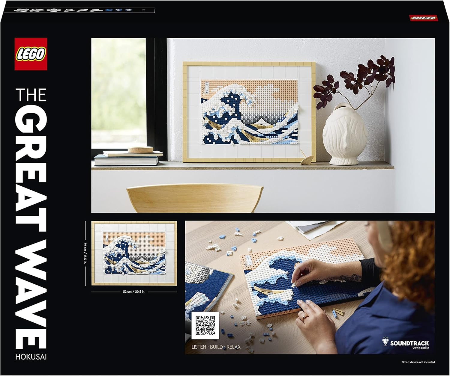 LEGO 31208 Art Hokusai - La Grande Vague Décorations murales japonaises 3D Ensemble d'artisanat Toile océan encadrée Loisirs pour adultes DYI Décorations de bureau à domicile Kits de construction Besuche an LEGO-Store