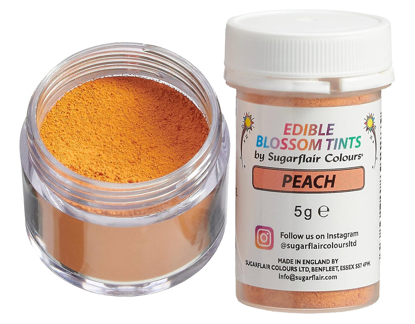 Sugarflair Blossom Tint Dust Peach Colorant Alimentaire en Poudre - Colorant Alimentaire en Poudre pour décorations de gâteaux, Fondant, glaçage, Chocolat, crème au Beurre, macarons et Plus - 5G