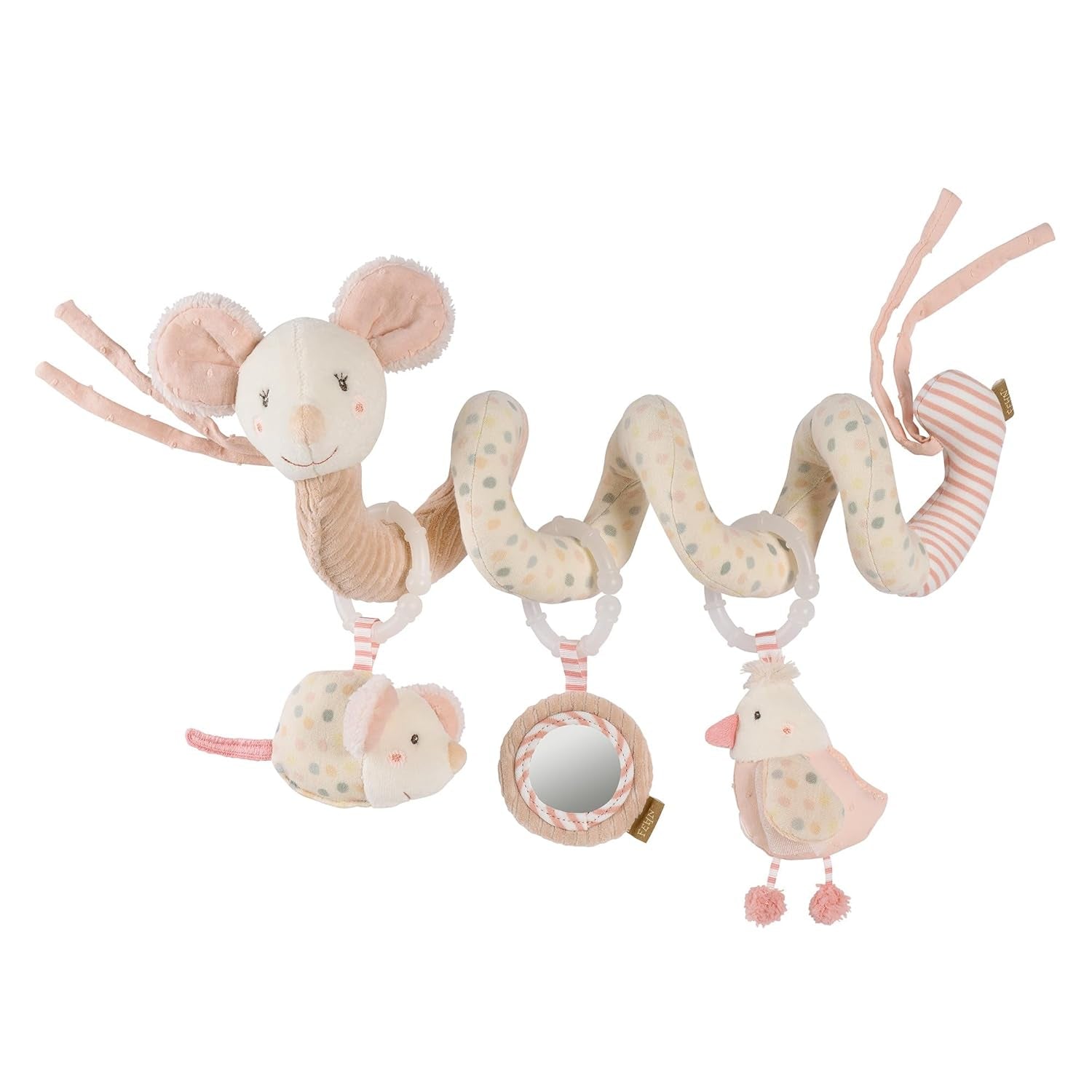 Fehn Activity Spiral Dino - jouet pour poussette à pousser et à tirer - jouet bébé dinosaure pour lit, aire de jeux, poussette et siège auto - jouet d'activité motrice pour bébés et tout-petits à partir de 0 mois Baby Toys Naty Shop Mouse