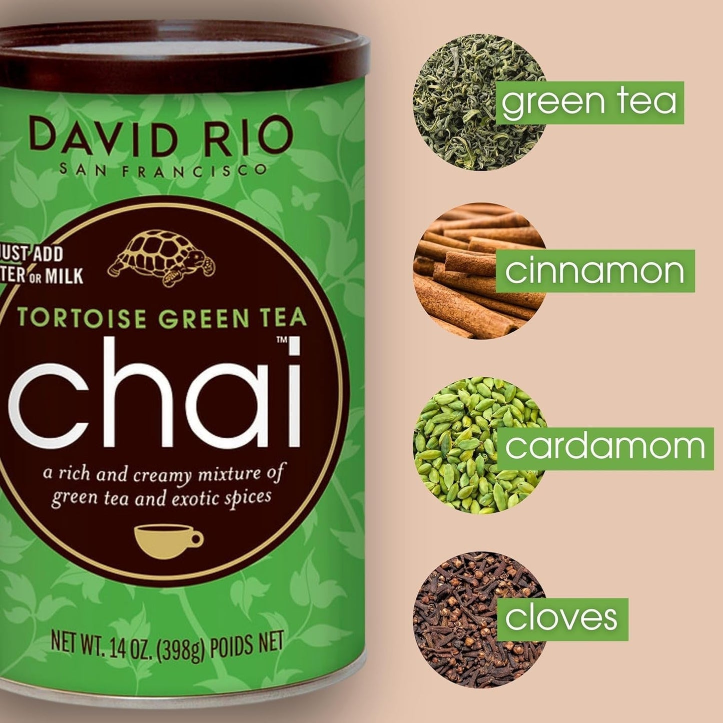 David Rio - Chai Vert Tortue, carton (1 x 398g)