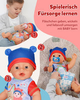 BABY Born Jonas - poupée 43 cm - 10 fonctions dont accessoires et matelas - Fonctionne entièrement sans piles - Convient aux enfants à partir de 3 ans