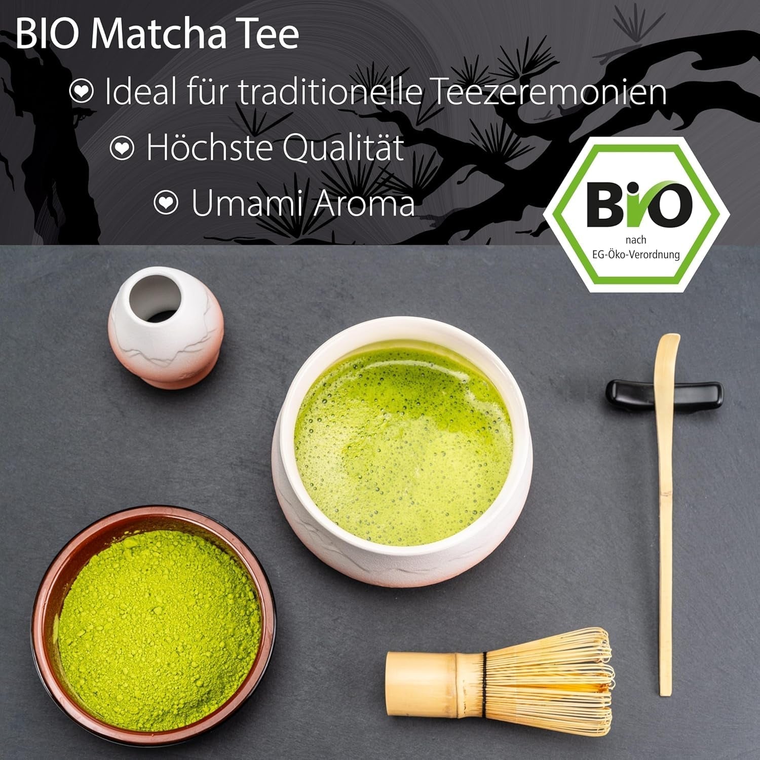 Matcha de cérémonie qualité BIO 100G thé vert Thé vert 100% bio Matcha en poudre