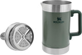 STANLEY Classic Stay Hot Coffee Press 1,4 L Hammertone Green - Garde le café chaud pendant 4 heures - Sédiment minimal - Presse à café intégrée en acier inoxydable - Sans BPA - Passe au lave-vaisselle
