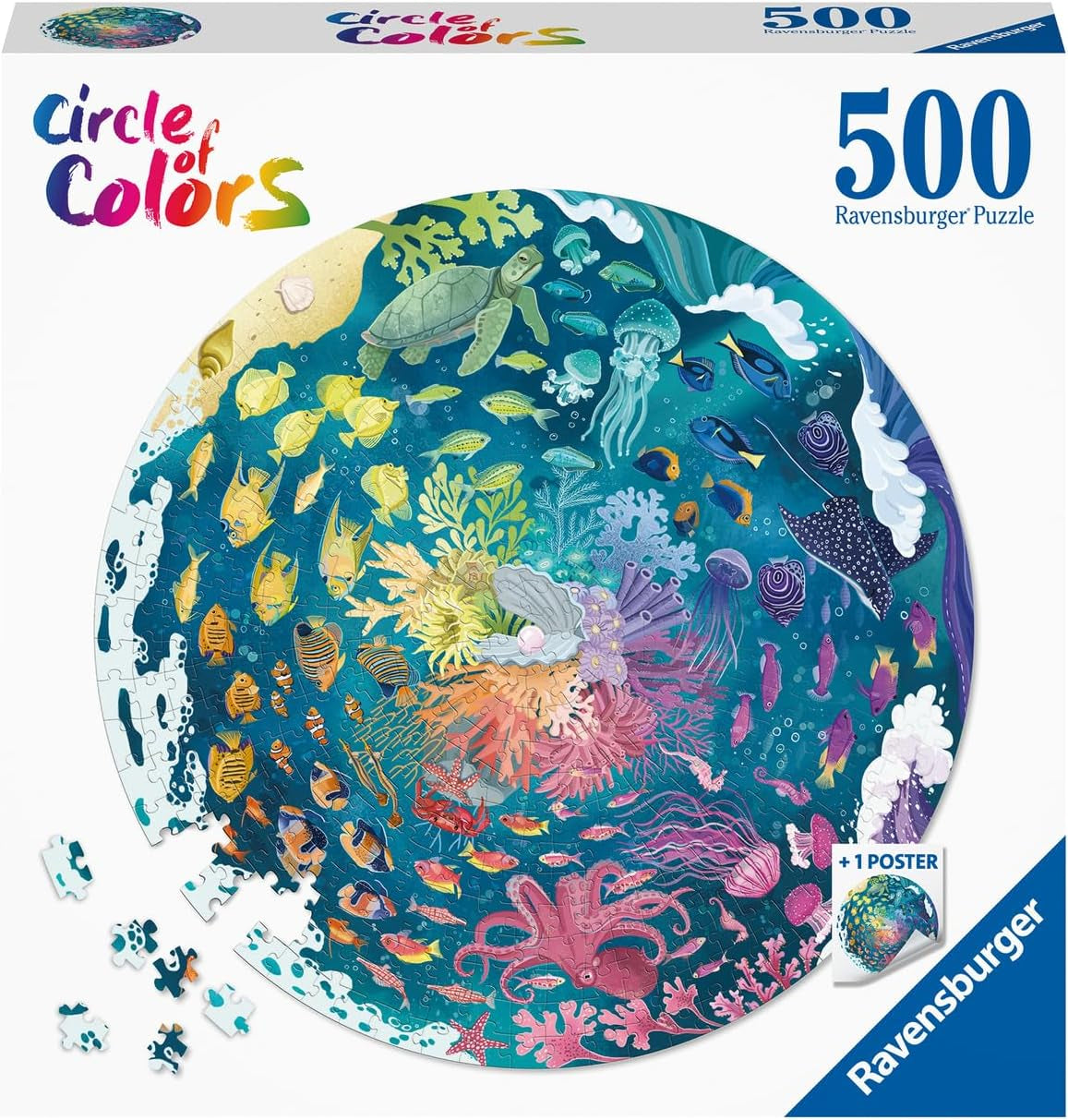 Ravensburger Puzzle 17170 Cercle de couleurs - Puzzle Océan et sous-marin 500 pièces Puzzle Naty Shop