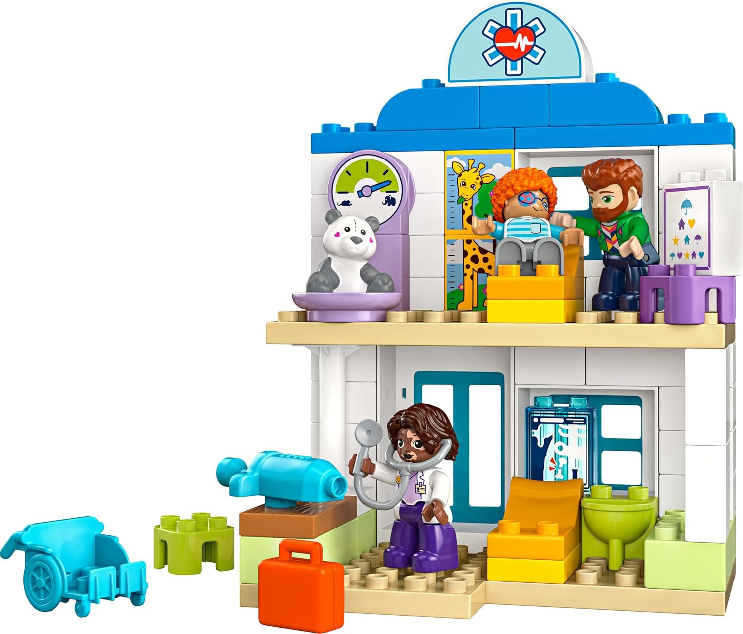 LEGO DUPLO Town Première visite chez le médecin, jouet de construction, ensemble de jeu pour promouvoir la motricité fine, cadeau pour les tout-petits de 2 ans, jouet éducatif, jeu de rôle à l'hôpital 10449 Ensembles de construction Besuche den LEGO-Store