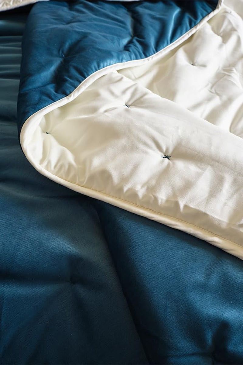 Couette Toison D'Or Denali, 180 cm x 240 cm, paon, bleu Couettes et quilts Naty Shop