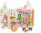 Goki 51477 - Petite maison Hygge en bois et textile pour mini poupées, maison de poupée mobile de style scandinave, 38 cm x 27 cm x 33 cm, lot de 40, à partir de 3 ans Maisons de poupées Naty Shop