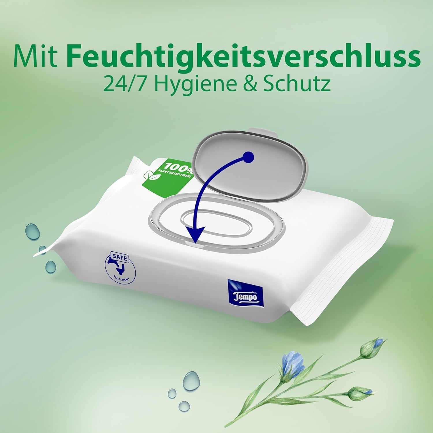Lingettes humides Tempo ''Doux & Sensibles'' - Megapack - 16 paquets de 42 lingettes chacun - Duo Packs - Aloe Vera Naturel - Papier hygiénique, testé dermatologiquement, neutre pour la peau