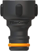 Connecteur de robinet Fiskars, pour robinets, Ø 21 mm (G 1/2"), FiberComp, taille universelle, 10 g, noir/orange, 1027053