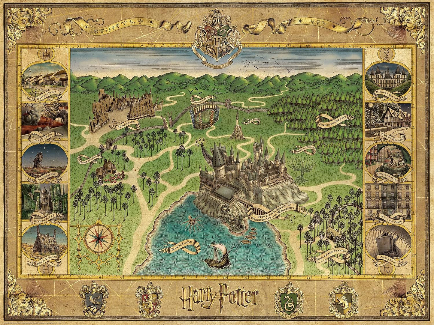 Ravensburger Puzzle 12000720 – Carte de Poudlard – Puzzle 1500 pièces pour adultes et enfants de 14 ans et plus Puzzle de marchandises pour fans de Harry Potter Naty Shop Fantasy