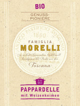 BioGourmet Pappardelle au Germe de Blé – Pâtes larges biologiques pour ragoûts et sauces – avec nutriments supplémentaires | 500 g Bio et Vegan