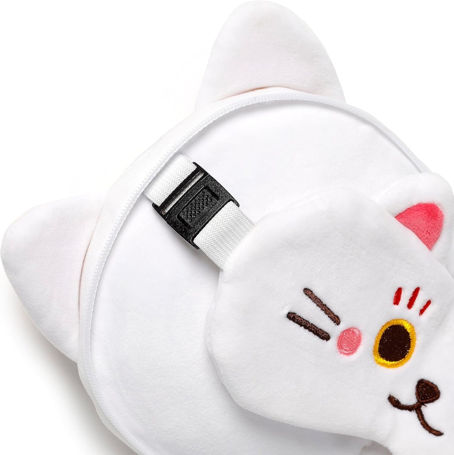 Oreiller de voyage avec masque Relaxeazzz - Porte-bonheur chat Maneki Neko Oreillers de voyage Naty Shop
