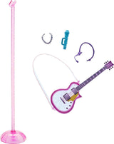 Barbie GYJ22 - scène gratuite pour poupée Big Dream Brooklyn (environ 30 cm, nattes marron) avec chansons de film, lumières, microphone et accessoires, cadeau pour les enfants à partir de 3 ans Naty Shop Dolls