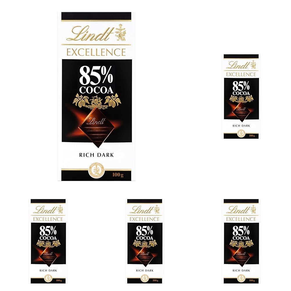 Chocolat Lindt | Barre EXCELLENCE 85% Cacao | 100g | Chocolat Extra Noir | Vegan Chocolate Bar