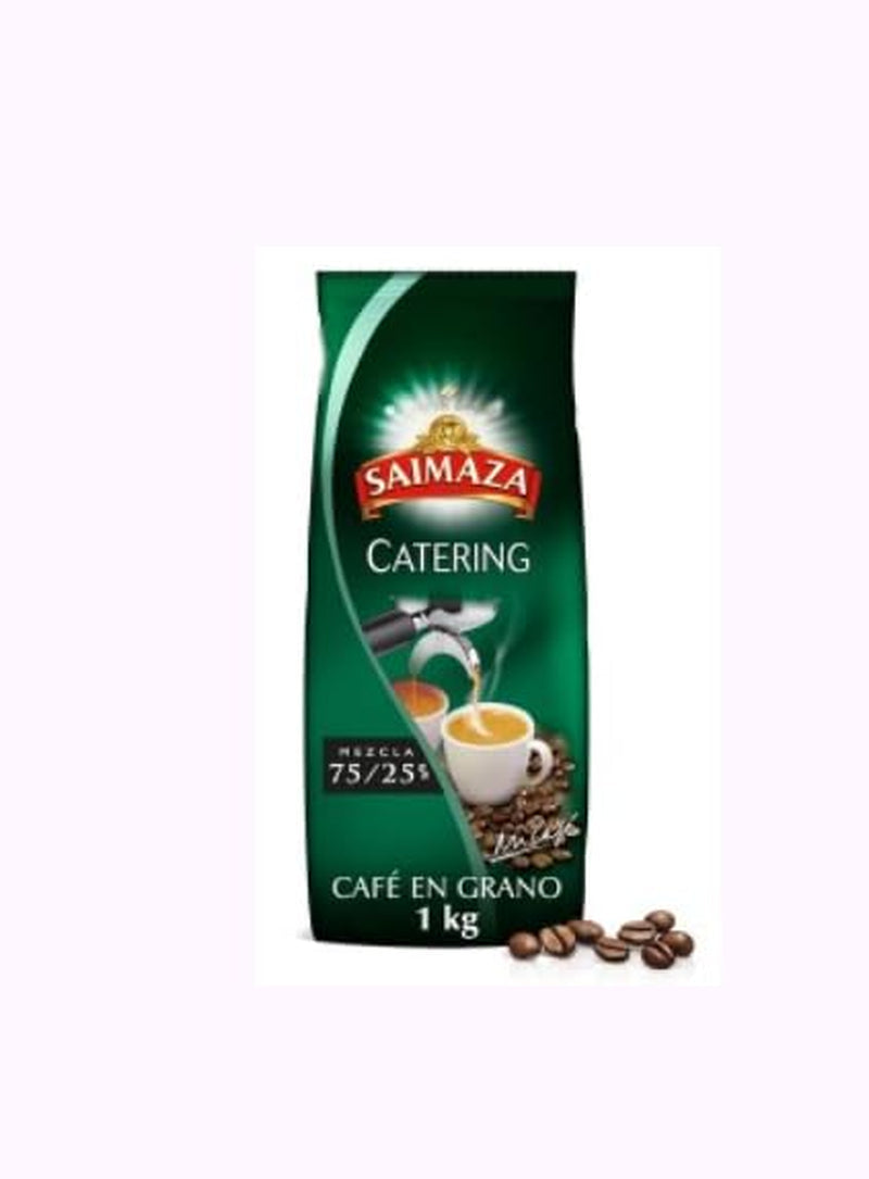 Café en grains pour la restauration, mélange premium de grains de café 75/25, paquet de 1 kg, pour la restauration et les consommateurs en vrac. PAQUET DE 2