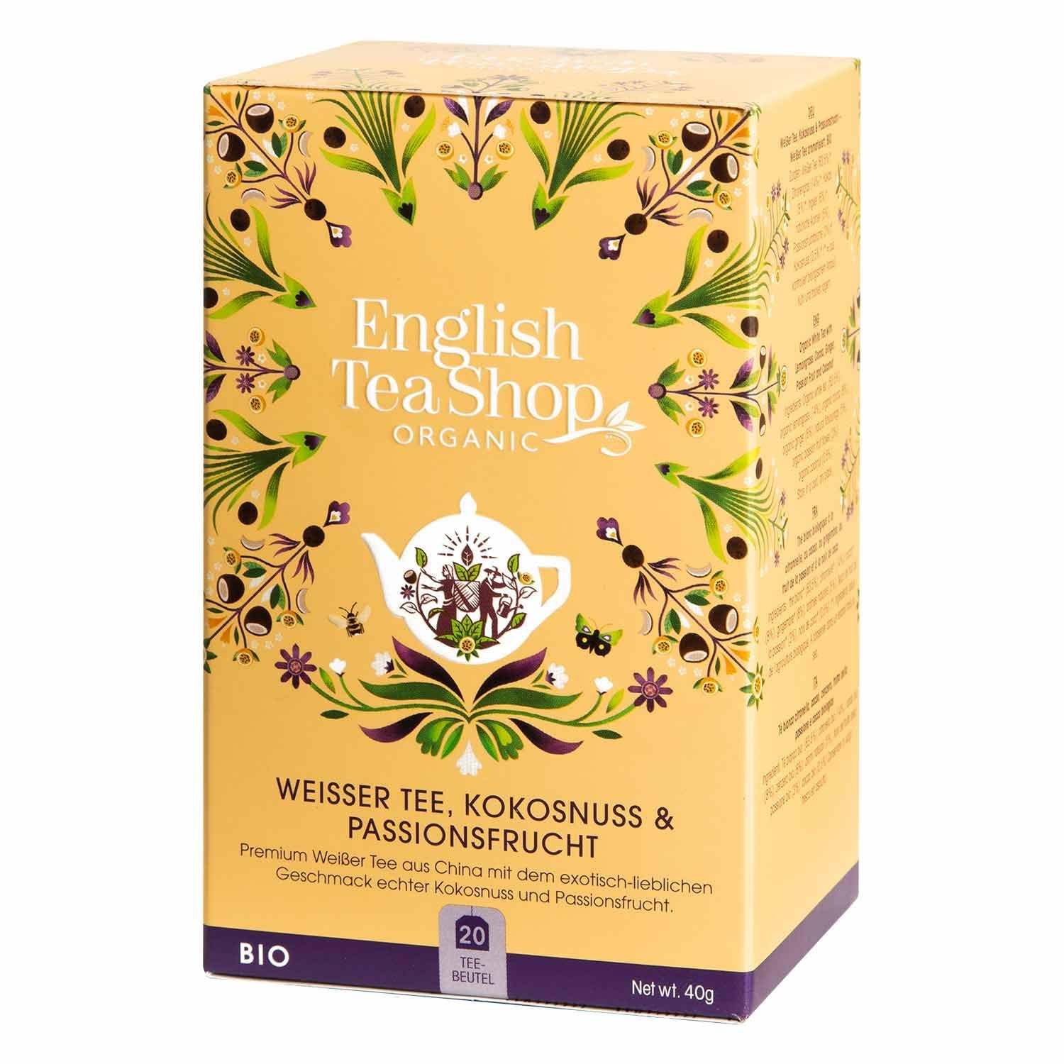 ETS - Thé blanc, coco et fruit de la passion, BIO, 20 sachets