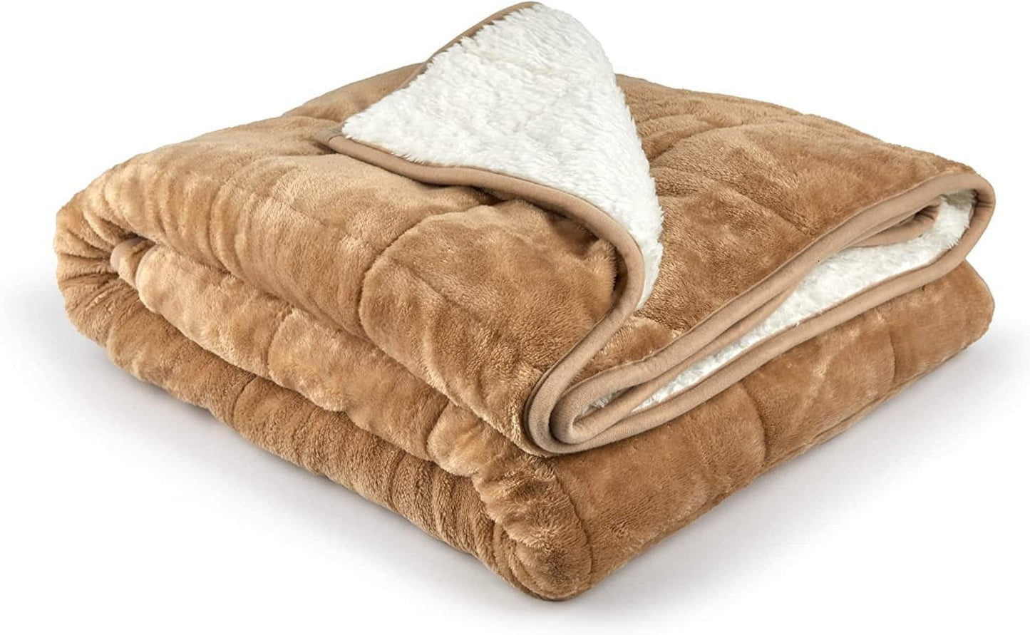 Couverture Sherpa lestée Emma Barclay, 127 x 152 cm, rose poudré Emma Barclay Taupe Lits et couvertures 50 x 60 po (127 x 152 cm)
