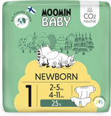Couches Moomin Baby Eco, taille 3, 5-8 kg, 48 pièces, couches souples de qualité supérieure | Doux et agréable pour la peau, respirant, absorbant, sans produits chimiques inutiles |