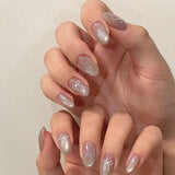 Faux ongles à pression courte, 24 pièces, paillettes dorées, colle sur rouge, ensemble d'ongles adhésifs, accessoires en acrylique pour femmes