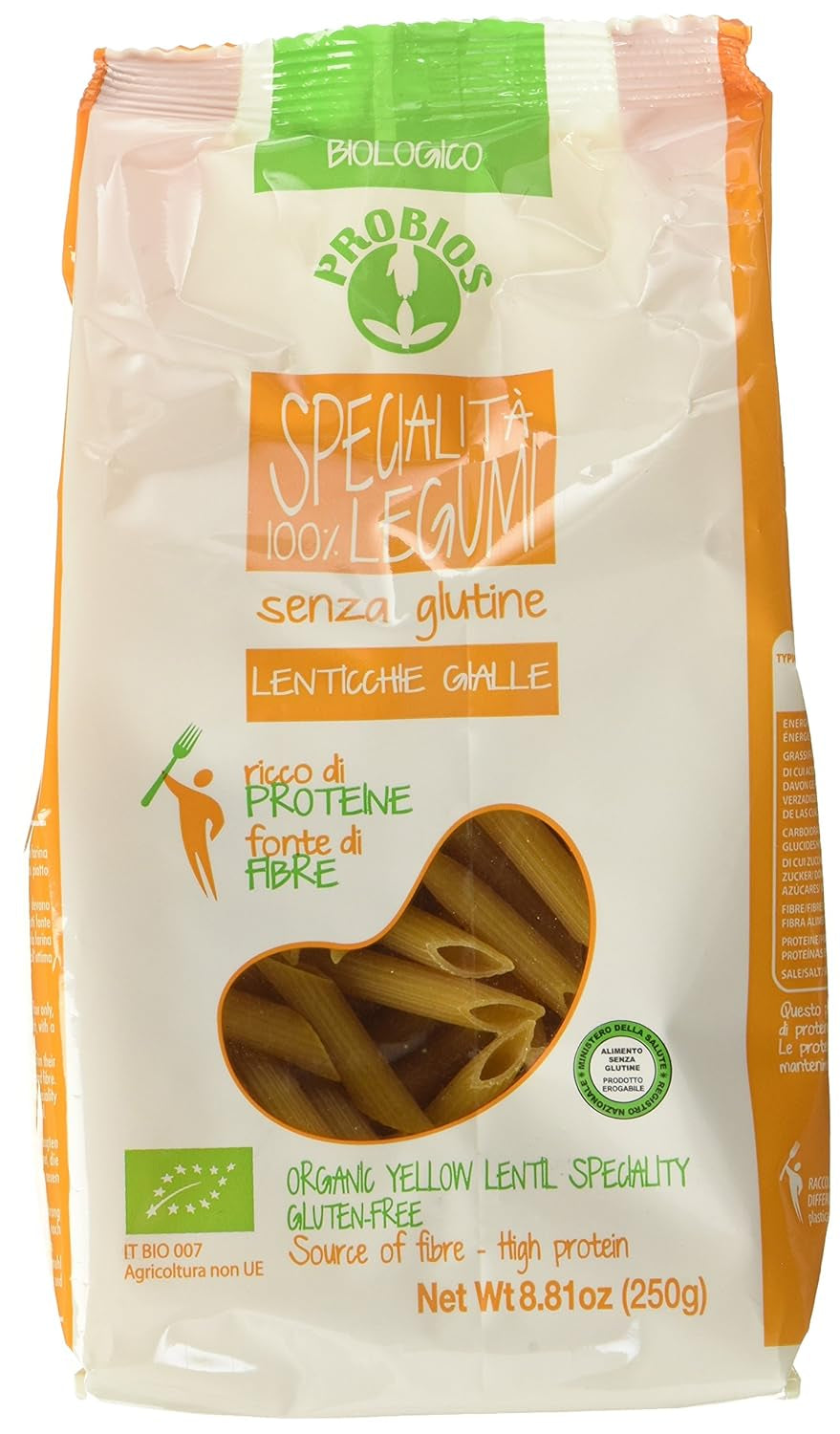 Penne aux lentilles jaunes, paquet de 12 (12 x 250g)