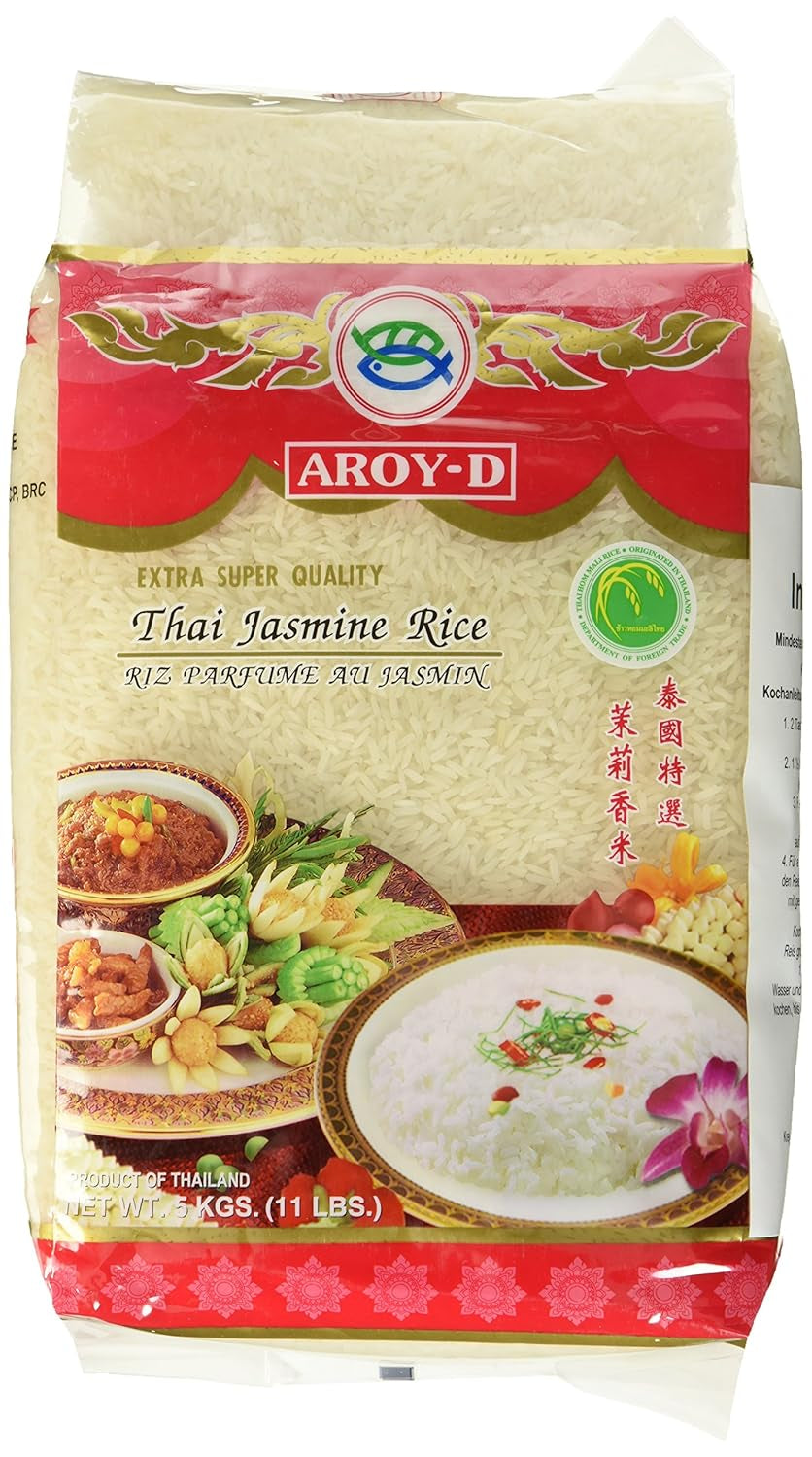 Riz parfumé Aroy-D, riz à grains longs 100%, 1 paquet (1 x 5 kg)