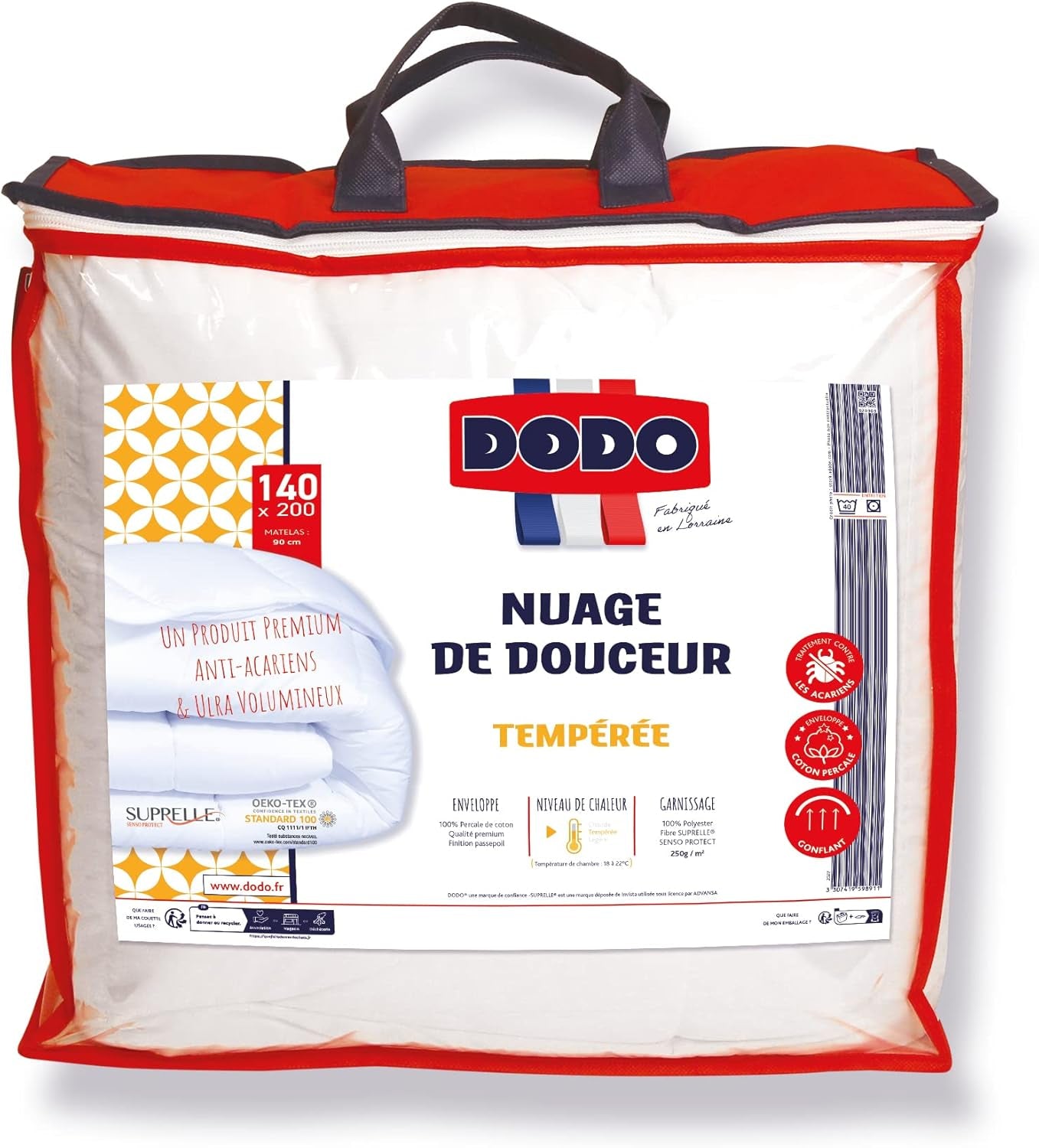 Couverture, Percale, Coton premium, Tempérée, 140 X 200 Cm, Pour lit simple, Couverture en forme de nuage, Anti-morsure et gonflable, Lavable en machine à 40 °C Couettes et couettes Naty Shop