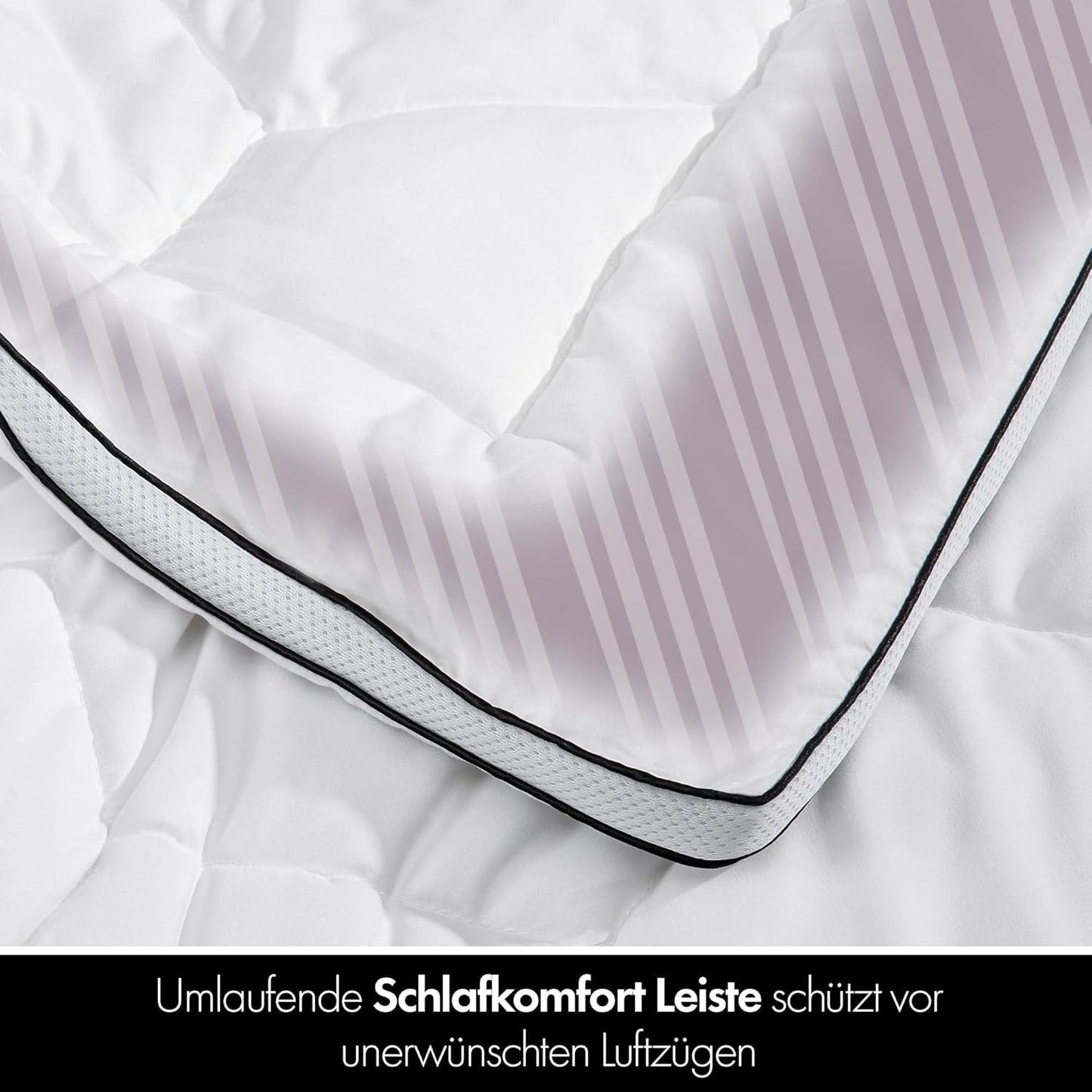 Couette toutes saisons 135X200 - Couette légère 135X200 - Respirante et lavable et 100% végétalienne - Couette en maille climatique et bande de confort pour dormir - Garnissage 800G Couettes et couettes Naty Shop
