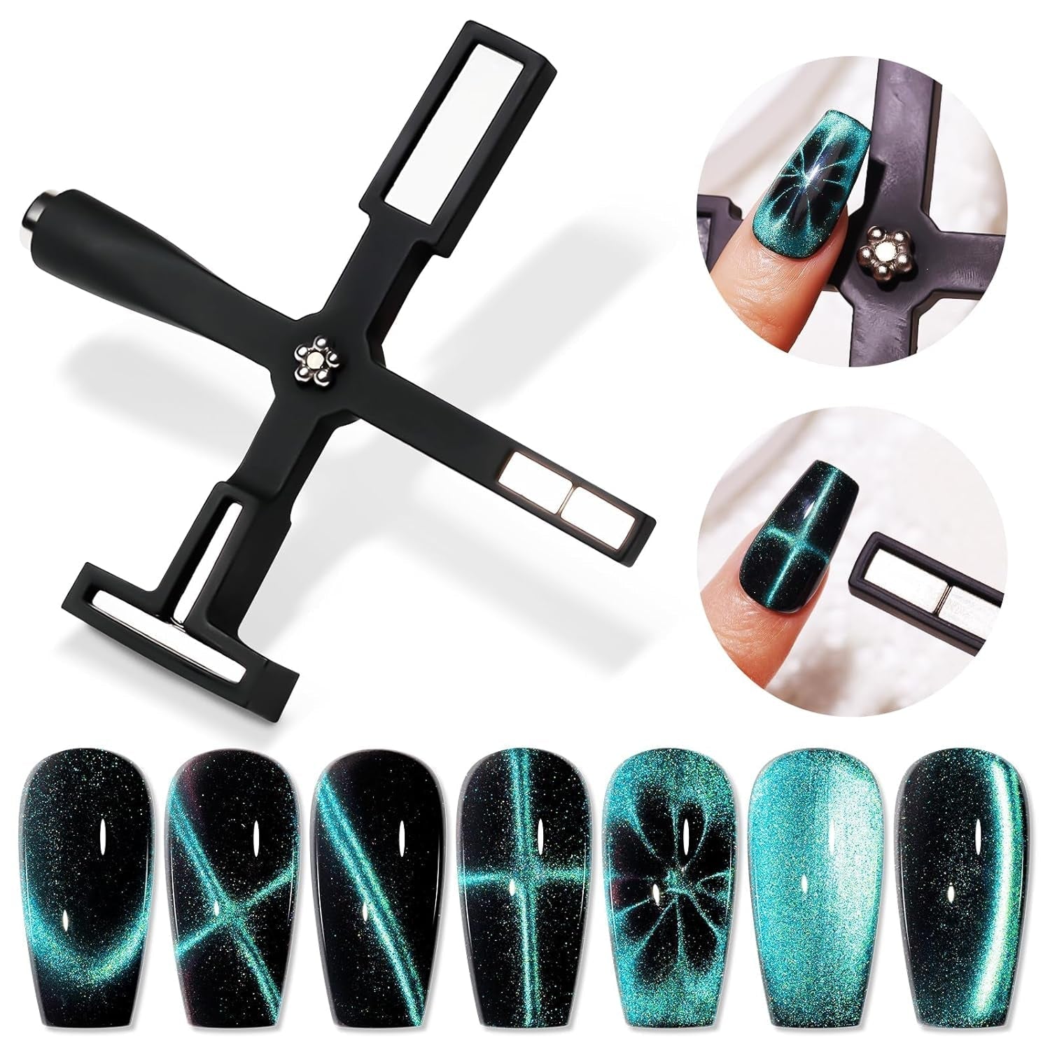 SUPWEE Outil magnétique pour ongles 5 en 1, aimant œil de chat rose pour ongles, stylo magnétique multifonction DIY, ensemble de stylos magnétiques 3D magiques, bâton magnétique pour Nail Art, outil de bricolage