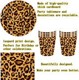 Motif léopard Party Geschirr Kindergeburtstag Deko Geburtstag Party Geschirr Dschungel Pappteller Becher Servietten Babyparty Tischdeko Set
