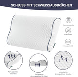 Oreiller de soutien cervical Z-Hom, oreiller en mousse à mémoire de forme, oreiller pour dormeur latéral, oreiller ergonomique, oreiller anti-ronflement, oreiller de couchage orthopédique, housse amovible (49 X 30 X 7/10 cm) Oreillers orthopédiques cervicaux Naty Shop