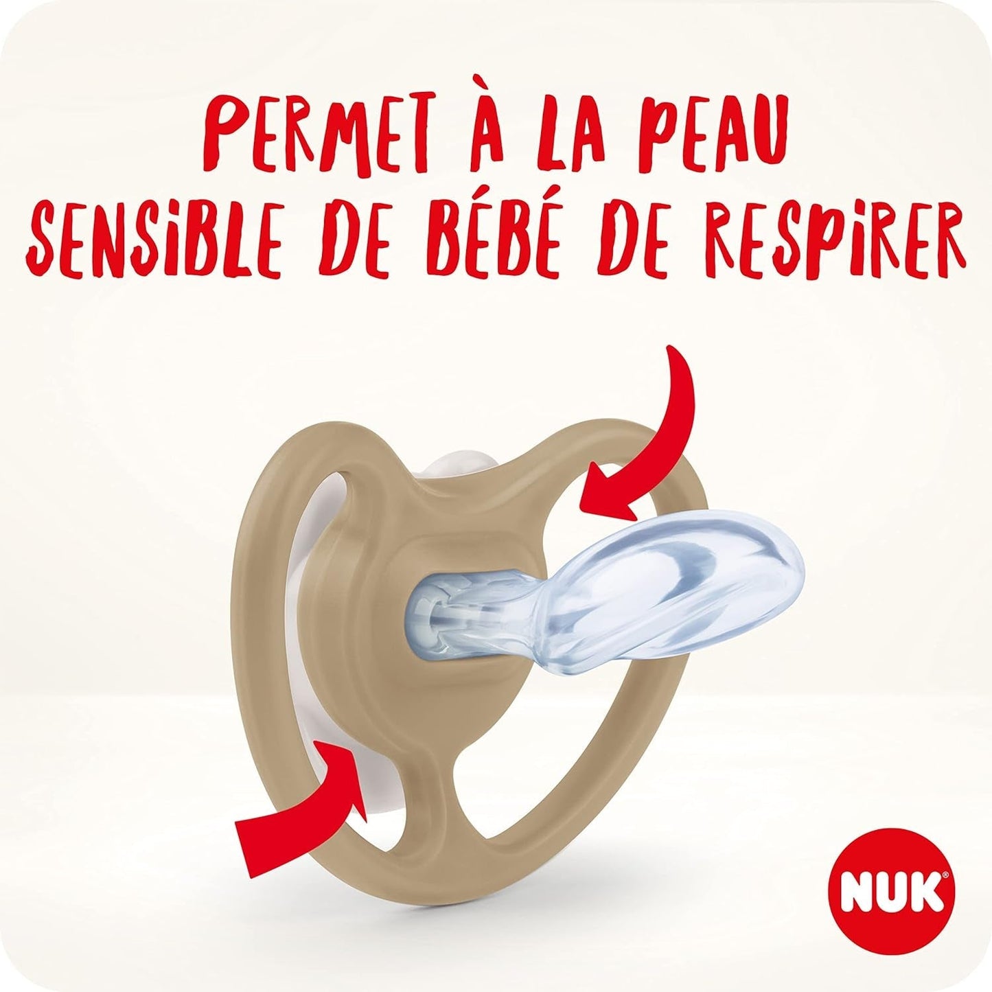 NUK Space Sucette pour bébé 6-18 mois, très grandes ouvertures pour peaux sensibles, silicone sans BPA, motif zèbre, lot de 2