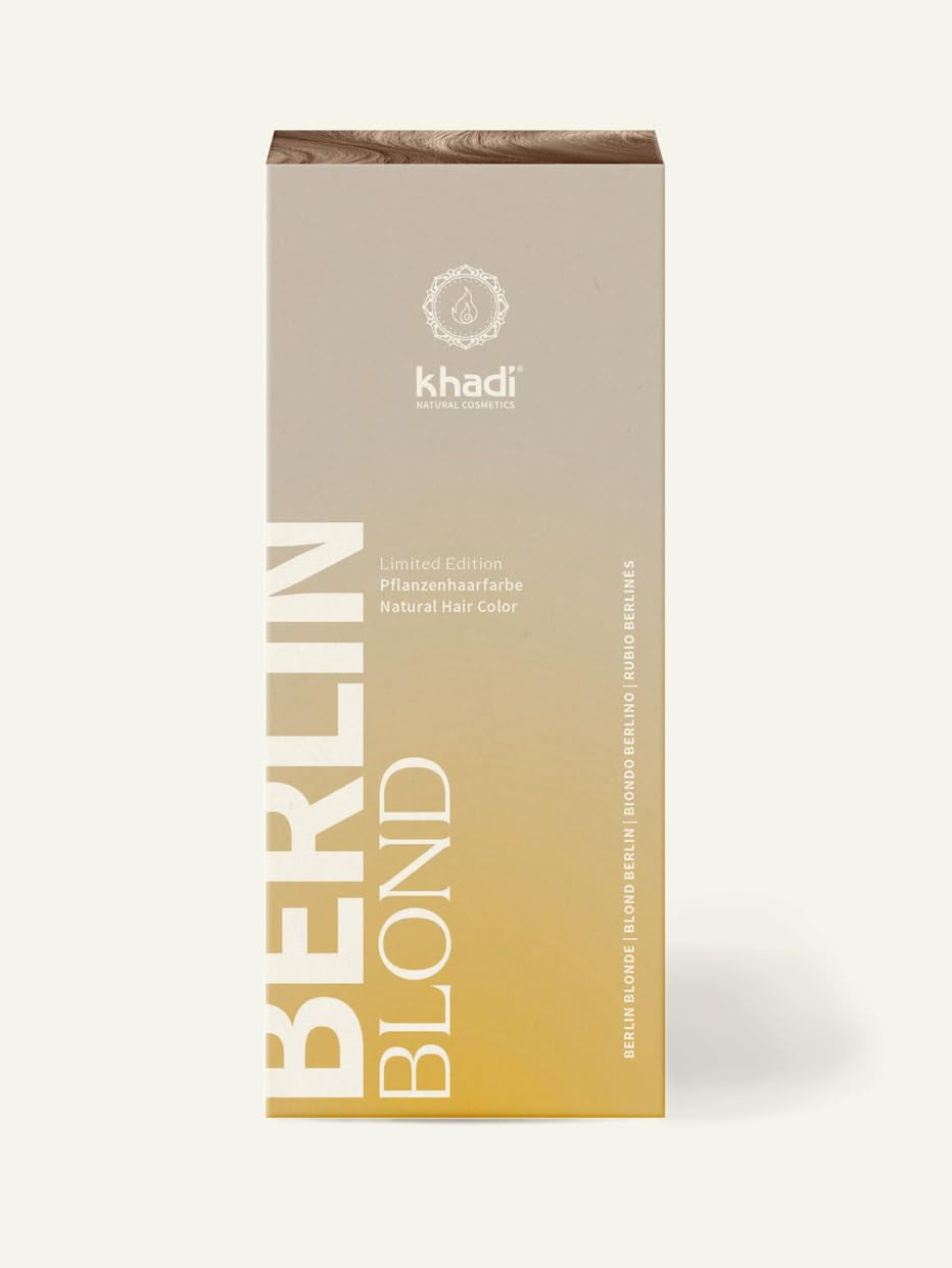 khadi BERLIN BLOND teinture capillaire végétale - teint les cheveux dans une teinte gris-blond cool - teinture capillaire naturelle 100% végétale, naturelle et végétalienne - 100g Teinture capillaire Naty Shop Titre par défaut