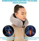 Good Nite Oreiller cervical Oreiller de voyage Oreiller de voyage pour adulte Oreiller de voiture Oreiller de maison Oreiller de tête Ergonomique Mousse à mémoire de forme Lavable avec dos étroit Oreillers de voyage gris réglables Naty Shop