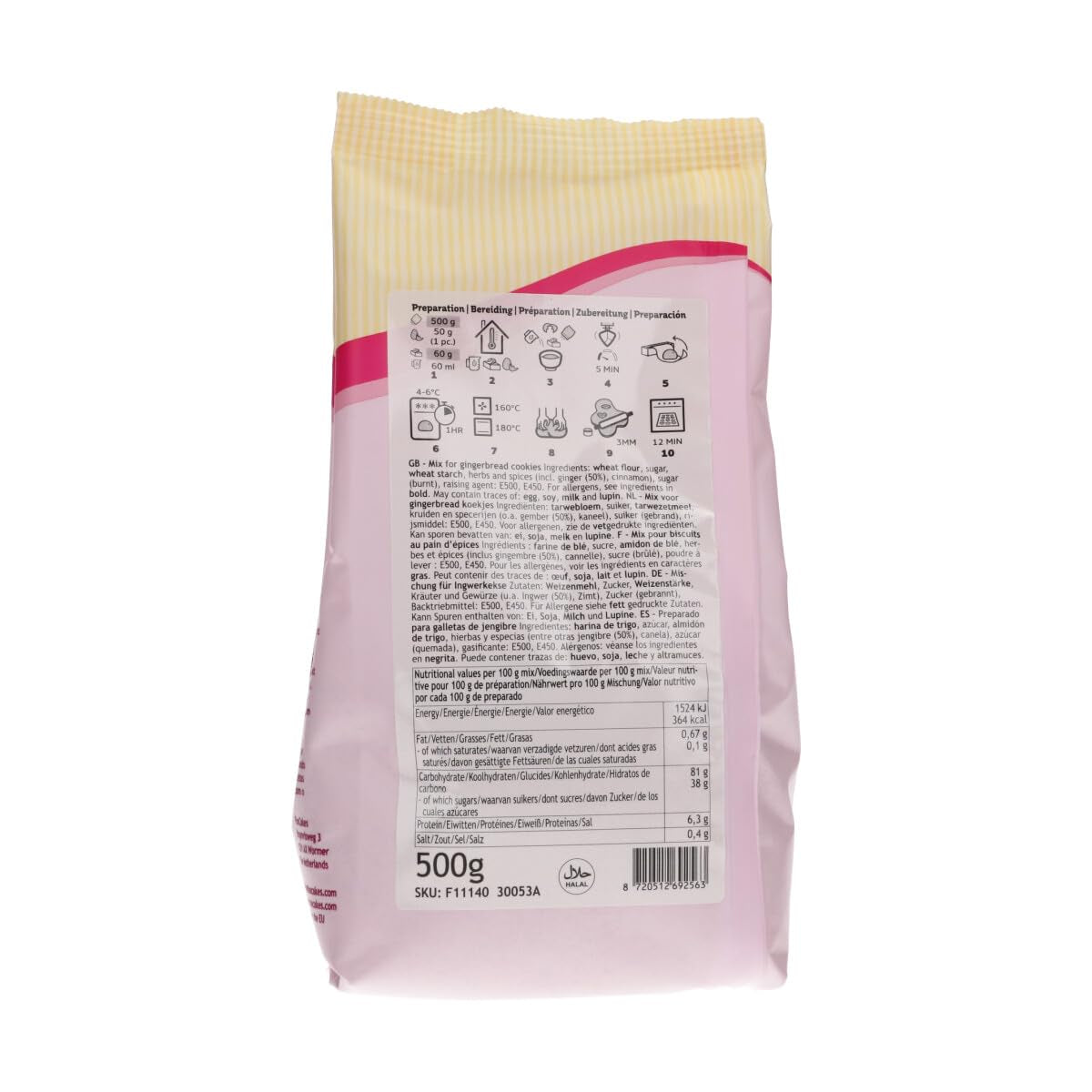 Funcakes Mix Für Lebkuchen 500 G Mélange pour pâtisserie et cuisine Naty Shop