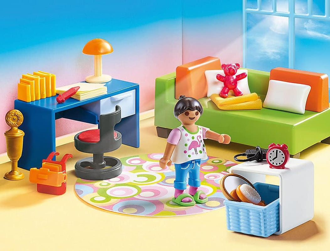 Dollhouse 70985 Maison de poupée pliable avec poignée, jouet pour 4 ans et plus et Dollhouse 70209 Chambre d'adolescent avec figurine de fille et accessoires, 4 ans et plus