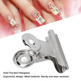 10 pièces pinces à ongles pince en métal pince d'extension d'ongle outil d'art d'ongle fixateur de fibre de verre accessoires d'art d'ongle équipement pratique Durable maison bricolage Salon
